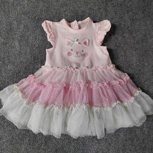 Little Me Baby Girls Dress Mutli Color Tulle Lace Overlay Size 9 Months Bodysuit